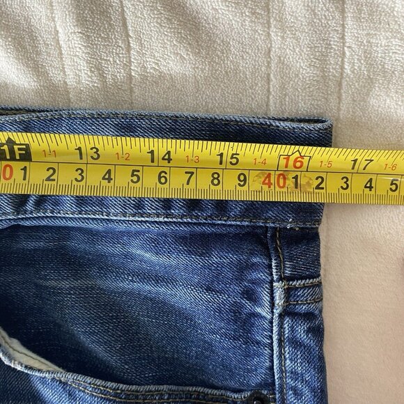 Express Rocco Jeans Mens 31/32 (33/31) Slim Fit Skinny Leg Dark Wash Distressed - Picture 13 of 14